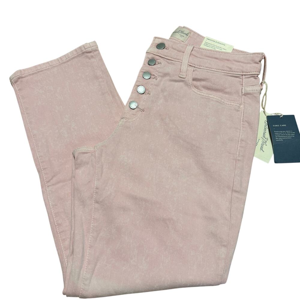 Universal Thread Women's High-Rise Straight Cropped Soft Pink Jeans - 4/27 - NWT